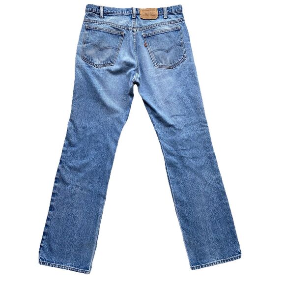 Vintage Levi's 517 0217 Faded Blue Jeans Bootcut Flare 34x33 1985 Orange Tab - Picture 2 of 8